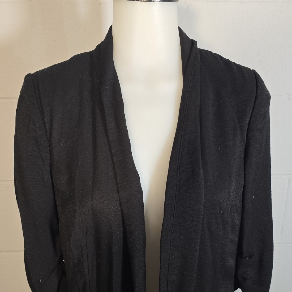 Black Open Front Cardigan - Picture 3 of 9